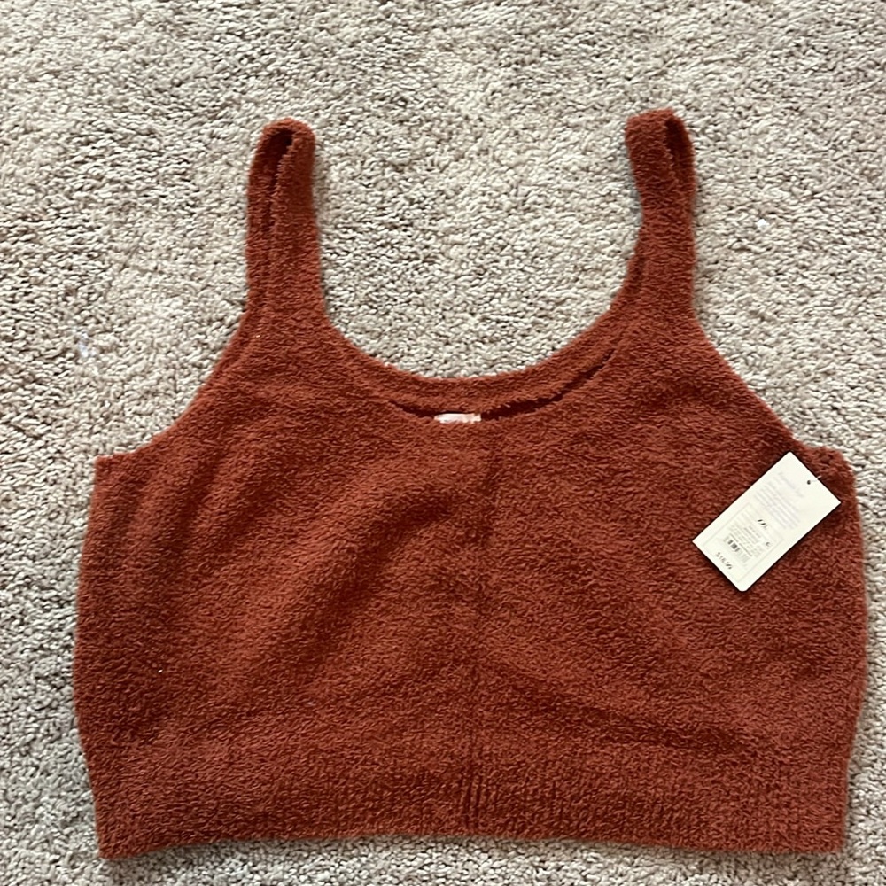 Super soft light brown Star Above Cropped tank - size XXL